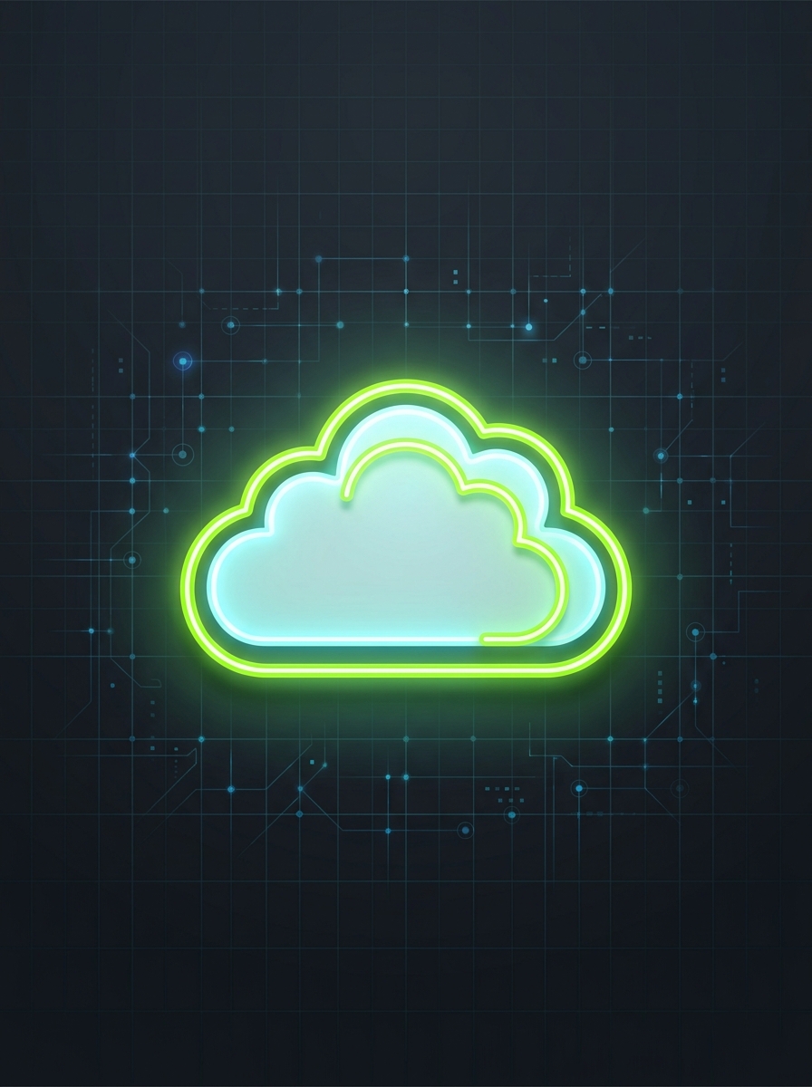 Glowing Cloud Architecture Icon